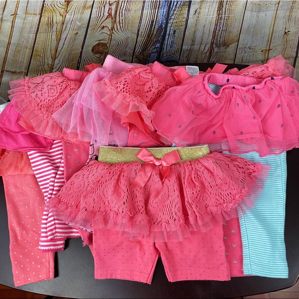 Infant Disney Leggings w/ Skirt Bundle 7 Pair 6-9 mth Surprise Christmas Bonus!